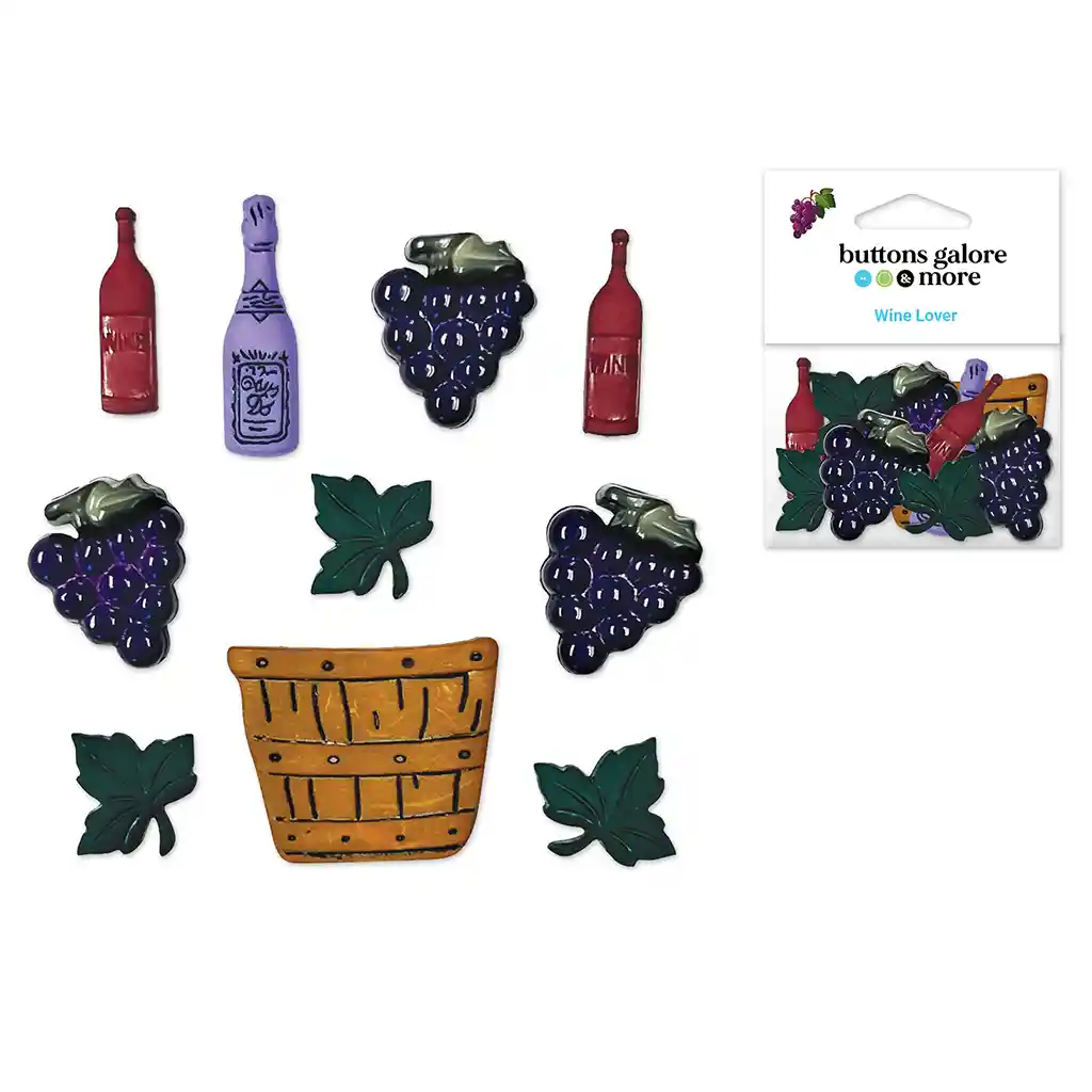 Buttons Galore & More: Craft & Sewing Novelty Buttons 4089 Wine Lover