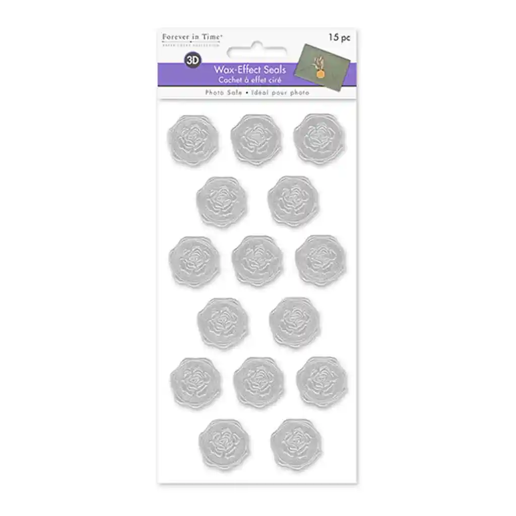 Paper Craft Sticker: 3.9in x 7.2in 3D Wax -Effect Seals 15Pc - Image 4