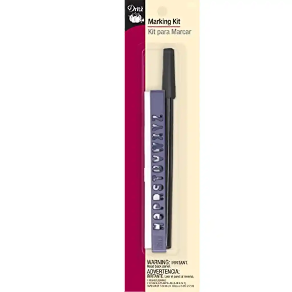 Marking Kit with Iron-On Tape, Pen & Letter Stencils