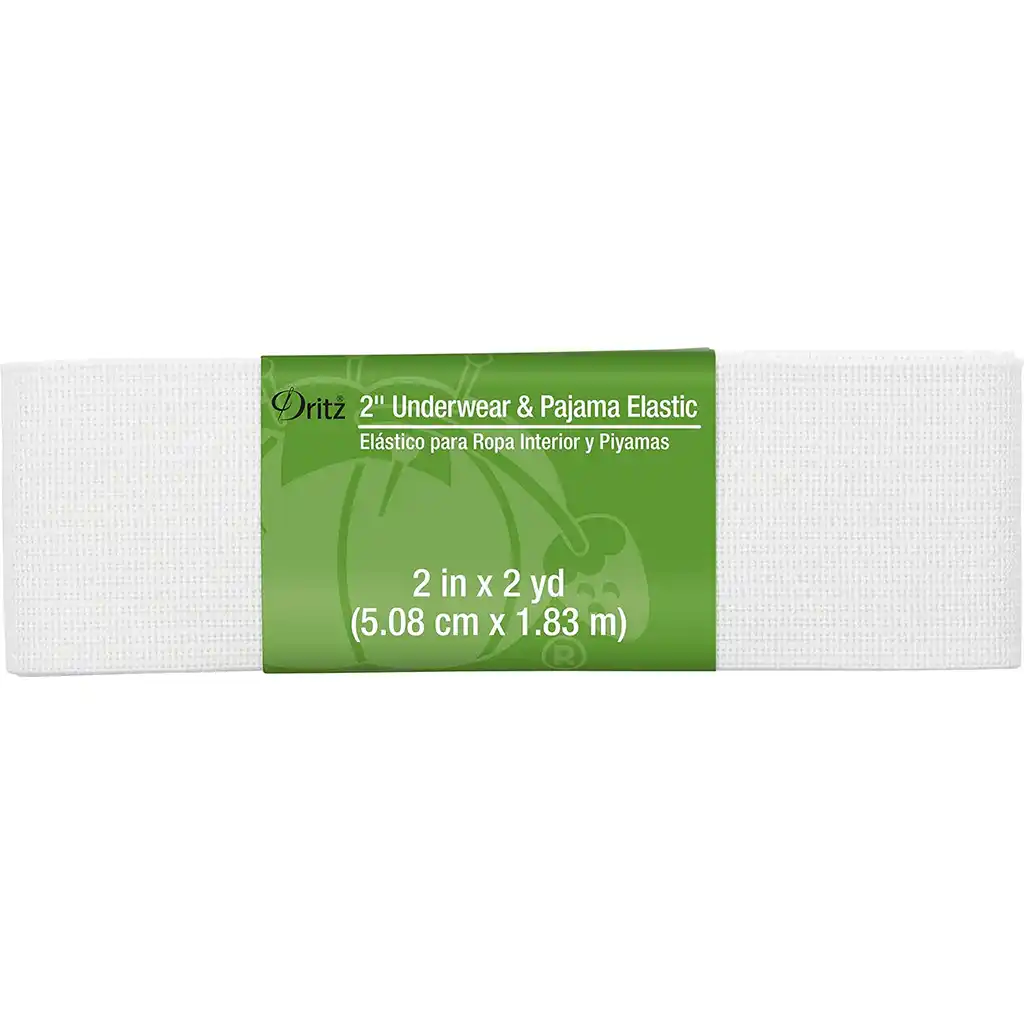 White Underwear & Pajama Elastic, 2in x 2yds