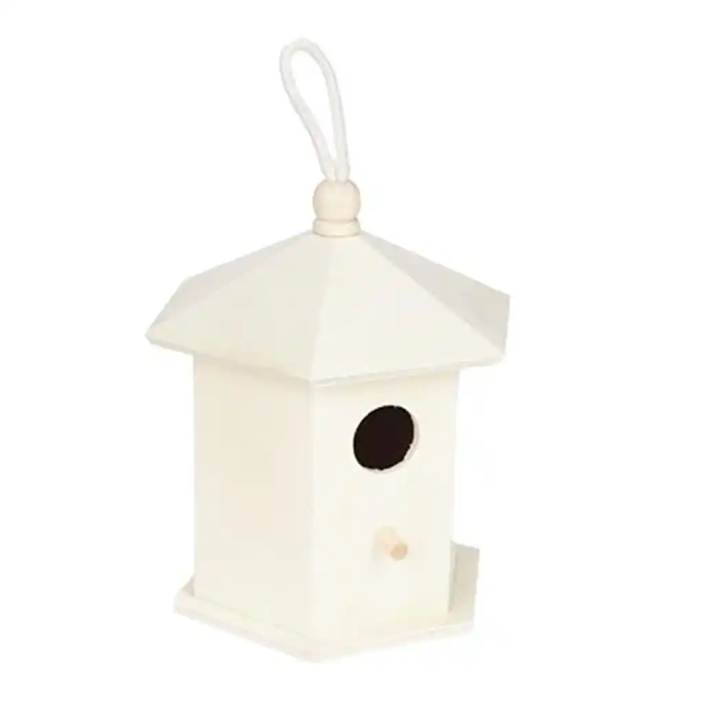 Unfinished Wood Birdhouse 5.7in x 4.9in x 7in