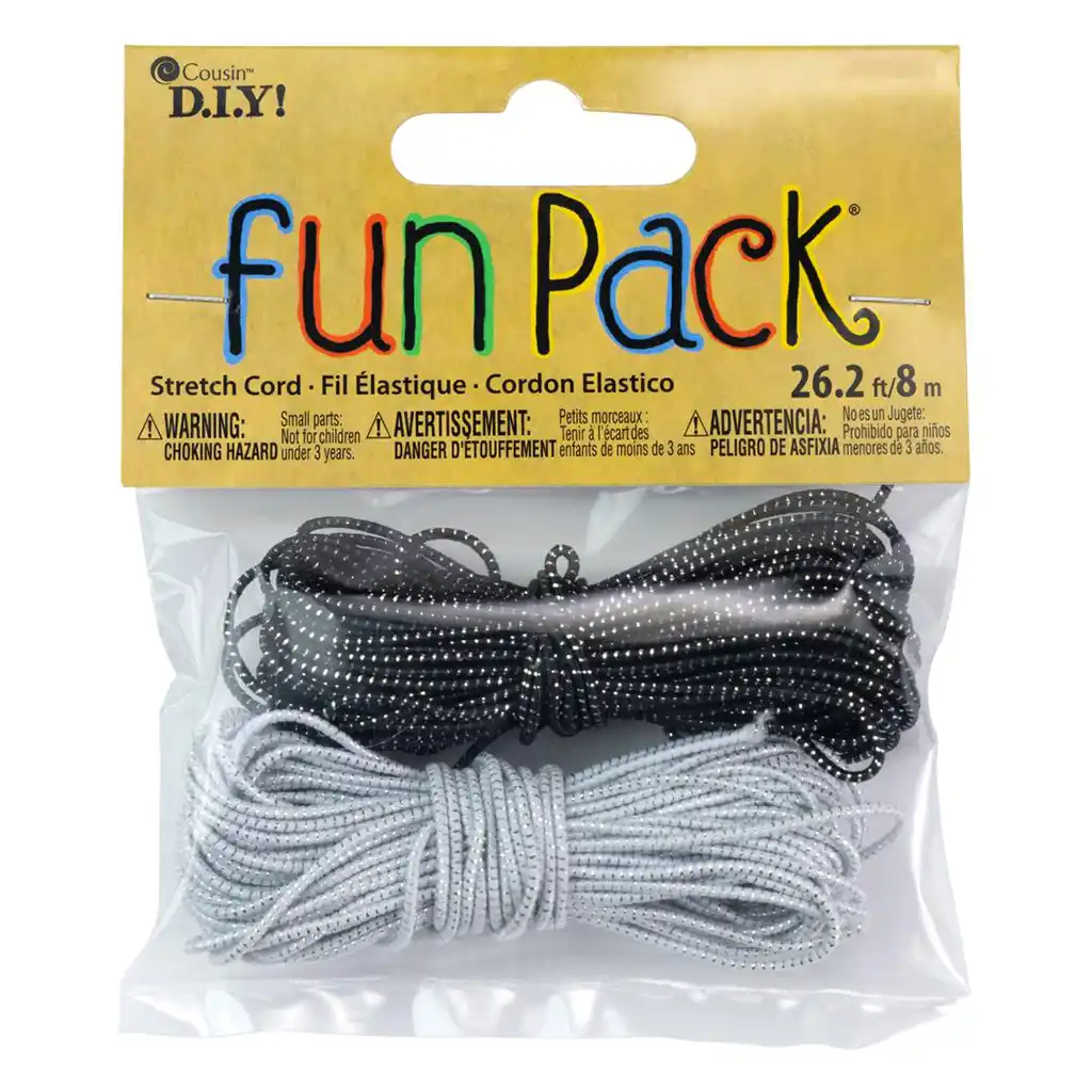 Stretch Cord 26.2ft Black and White