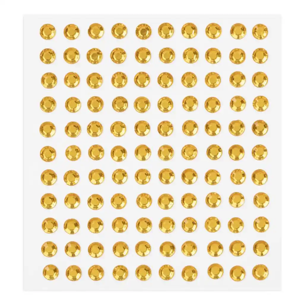 Acrylic Adhesive Gems 6mm, Gold