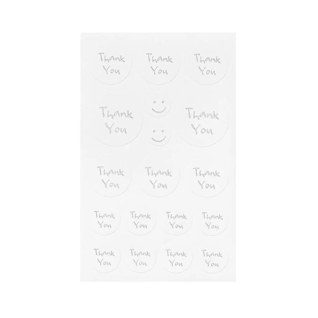 Stickers Thank You, Silver, 2 Sheets