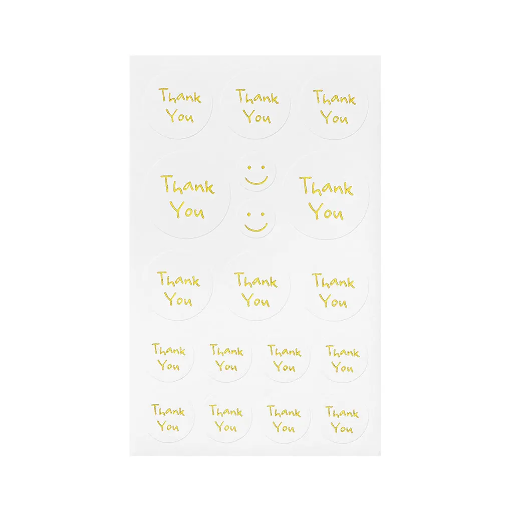 Stickers Thank You, Gold, 2 Sheets
