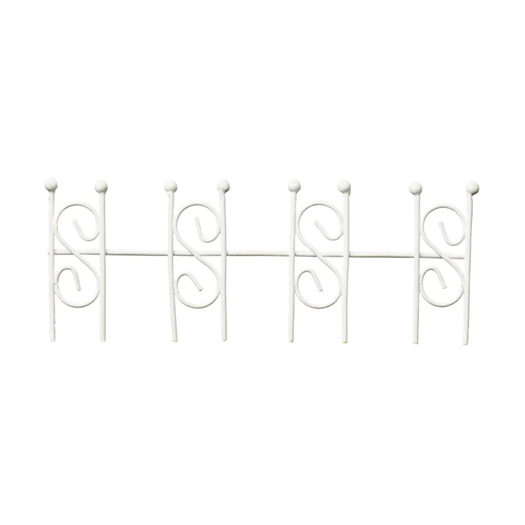 Fence, metallic, 13 x 5cm, white