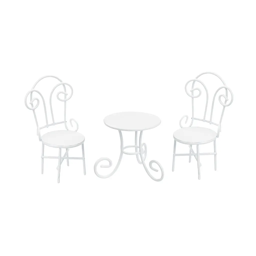 Table and chairs II, ca. 5 - 9cm, white