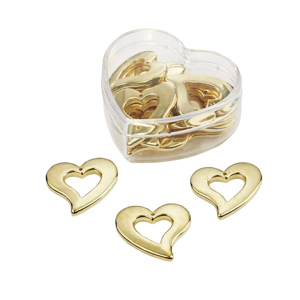 Hearts to Disperse, Gold, 3cm, Heart Box with 12pcs