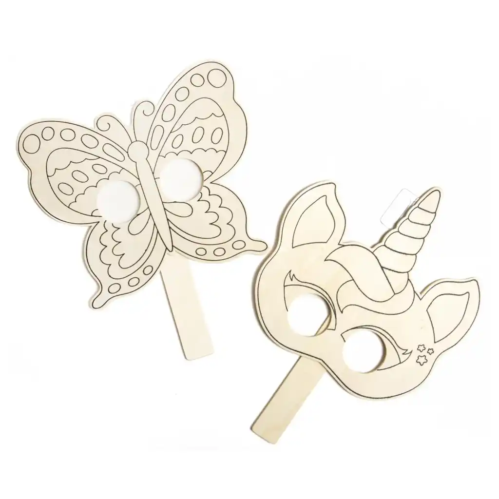 Unfinished Wood Mask Butterfly