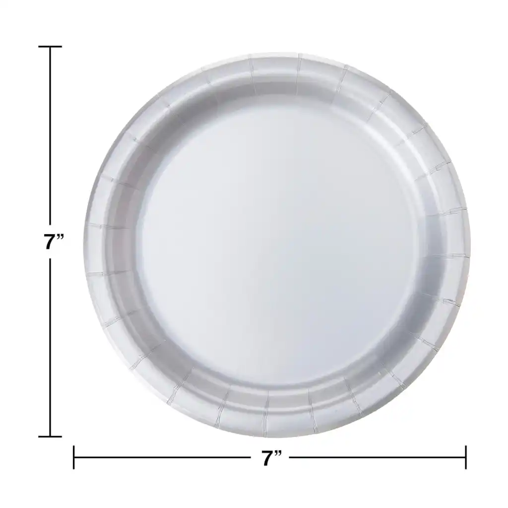 Shimmering Silver Luncheon Plates 7in, 24ct