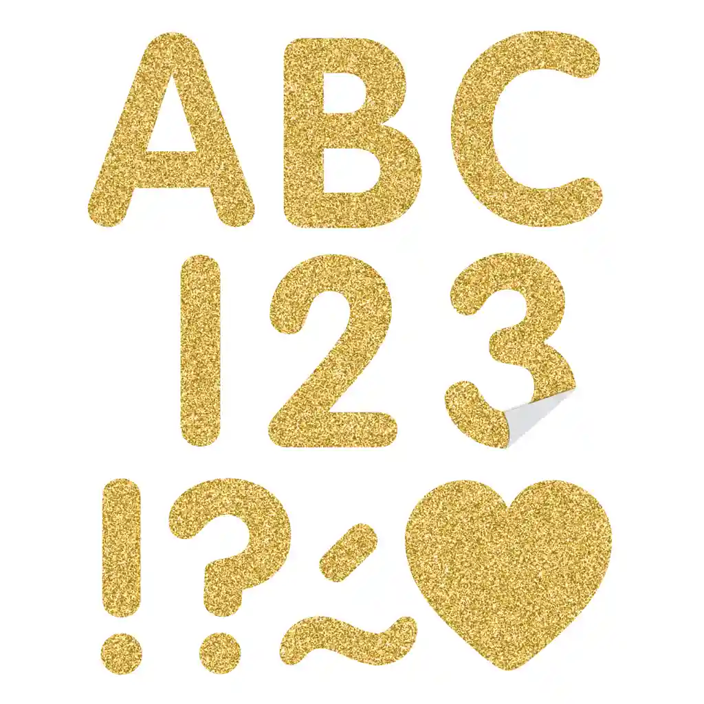 Gold Glitz 2in Classic Self-Adhesive Letters Uppercase