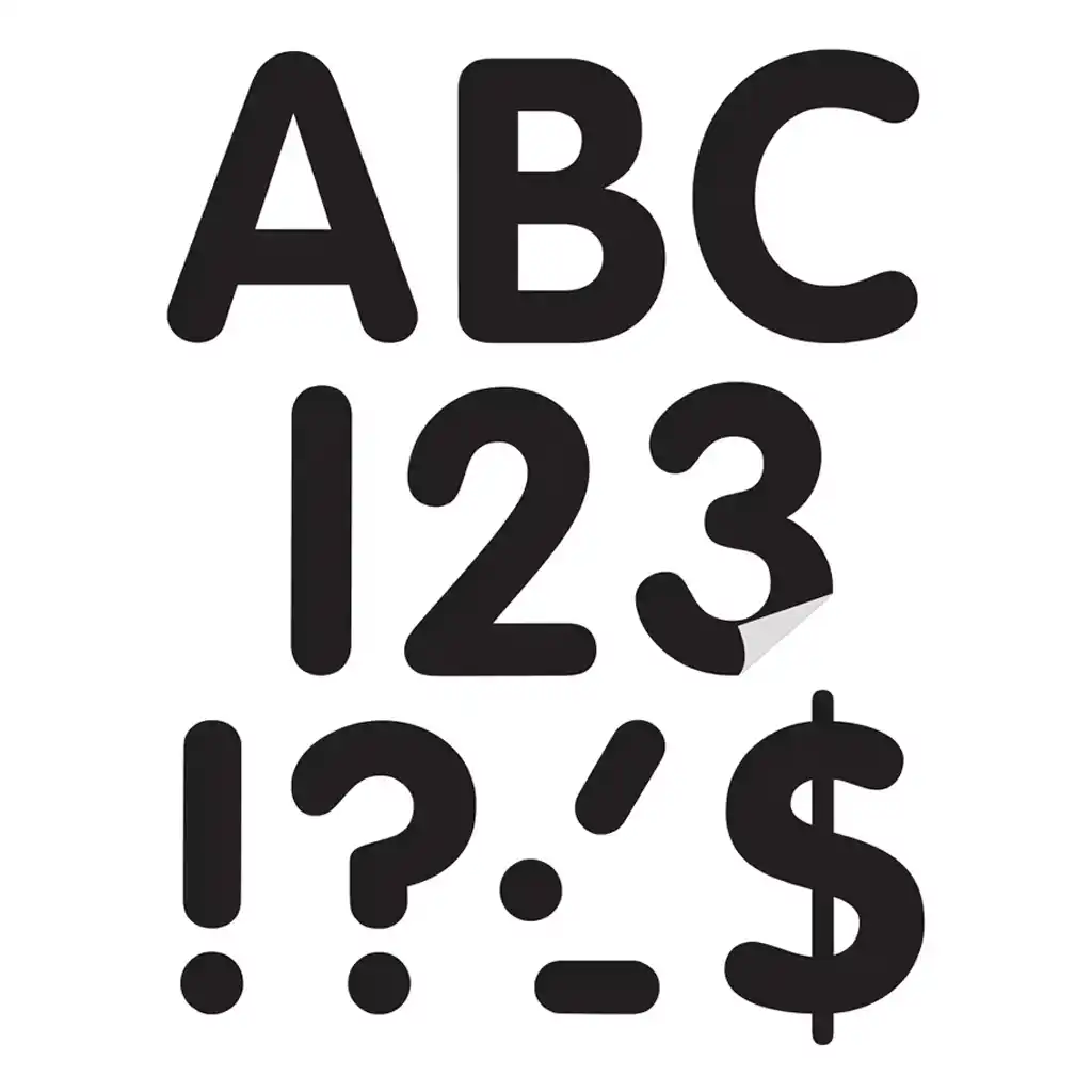 Black 4in Classic Self-Adhesive Letters Uppercase