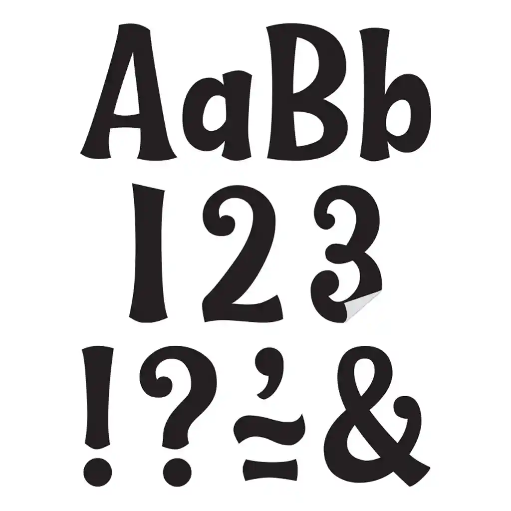 Black 4in Wild Whimsy Self-Adhesive Letters Combo Pack