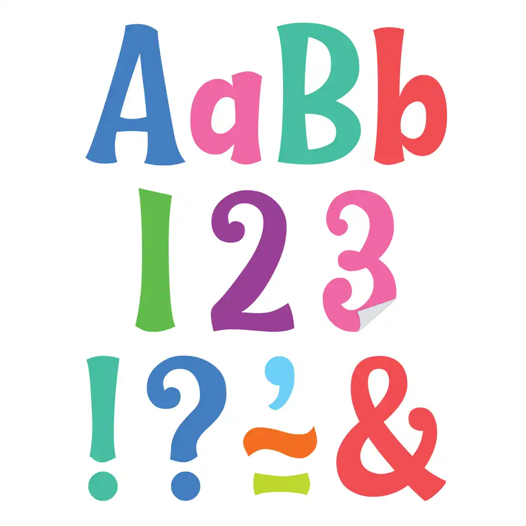 Colorful 4in Wild Whimsy Self-Adhesive Letters Combo Pack