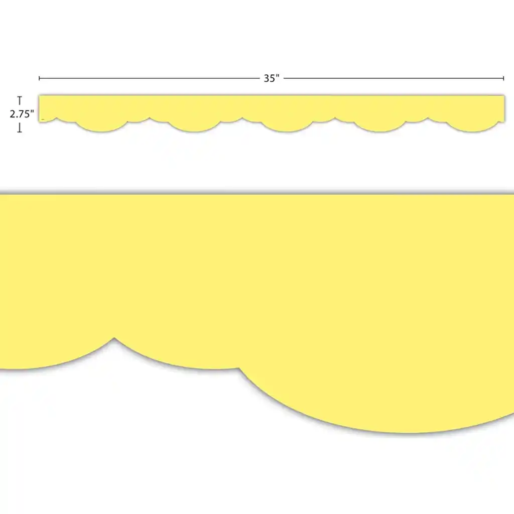 Lemon Yellow Fancy Scallops Border Trim