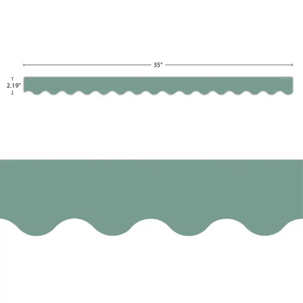 Retreat Green Scalloped Border Trim