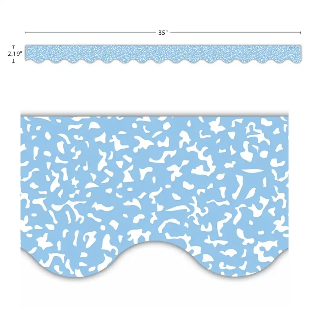 Composition Blue Scalloped Border Trim