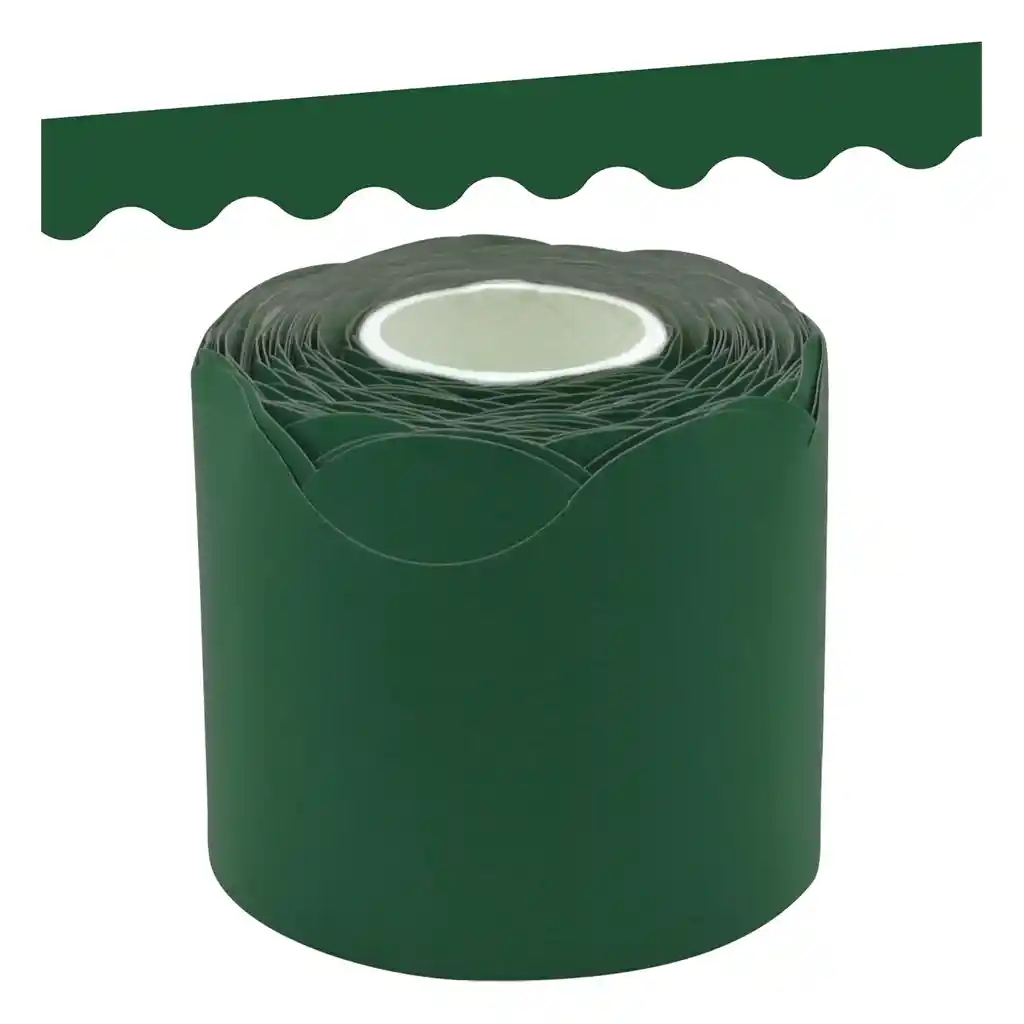 Pine Green Scalloped Rolled Border Trim