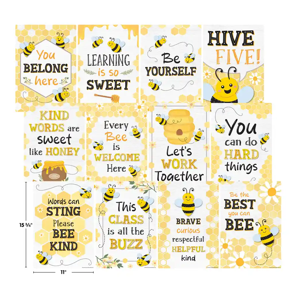 Buzzing Bees Positive Sayings Small Poster Pack