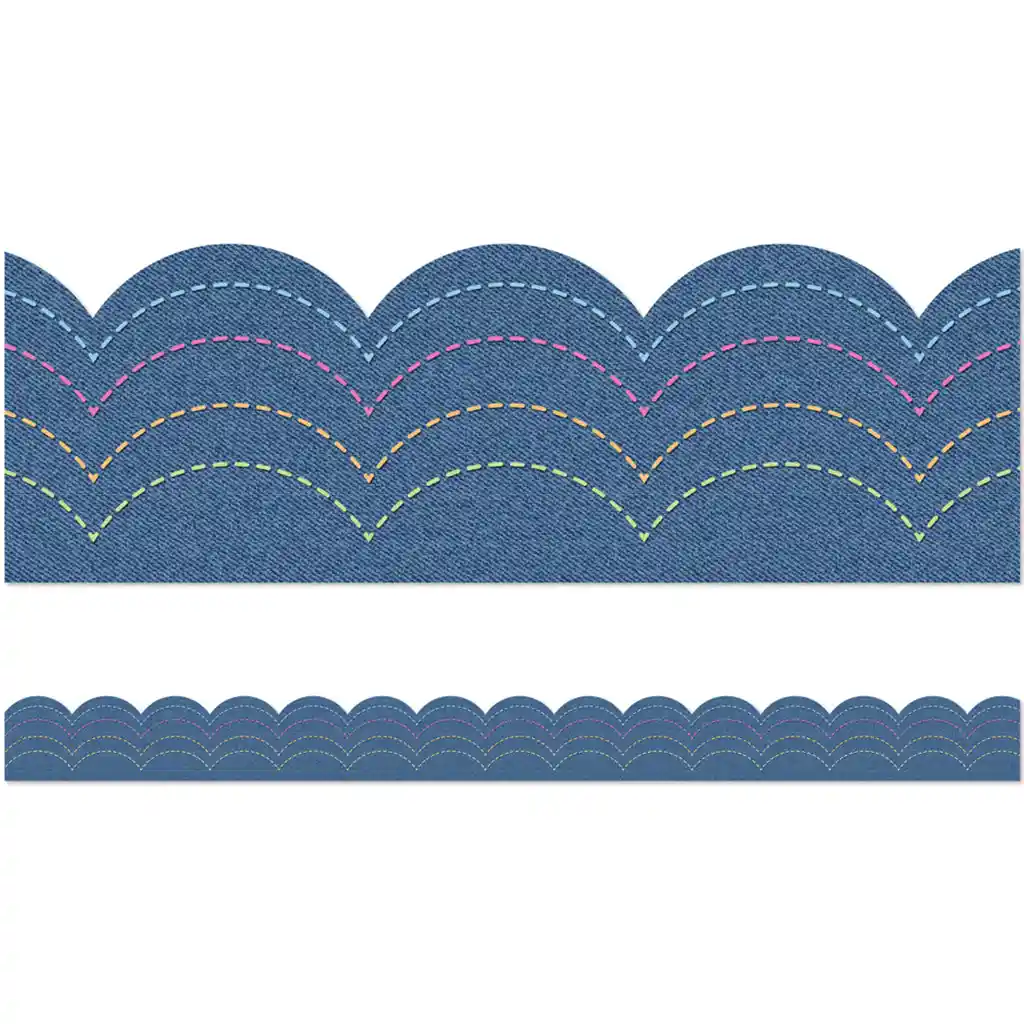 Denim Scalloped Bulletin Board Borders
