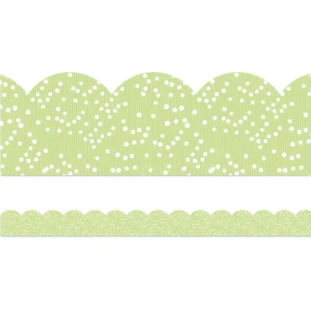 Light Green with Dots Scalloped Bulletin Board Borders