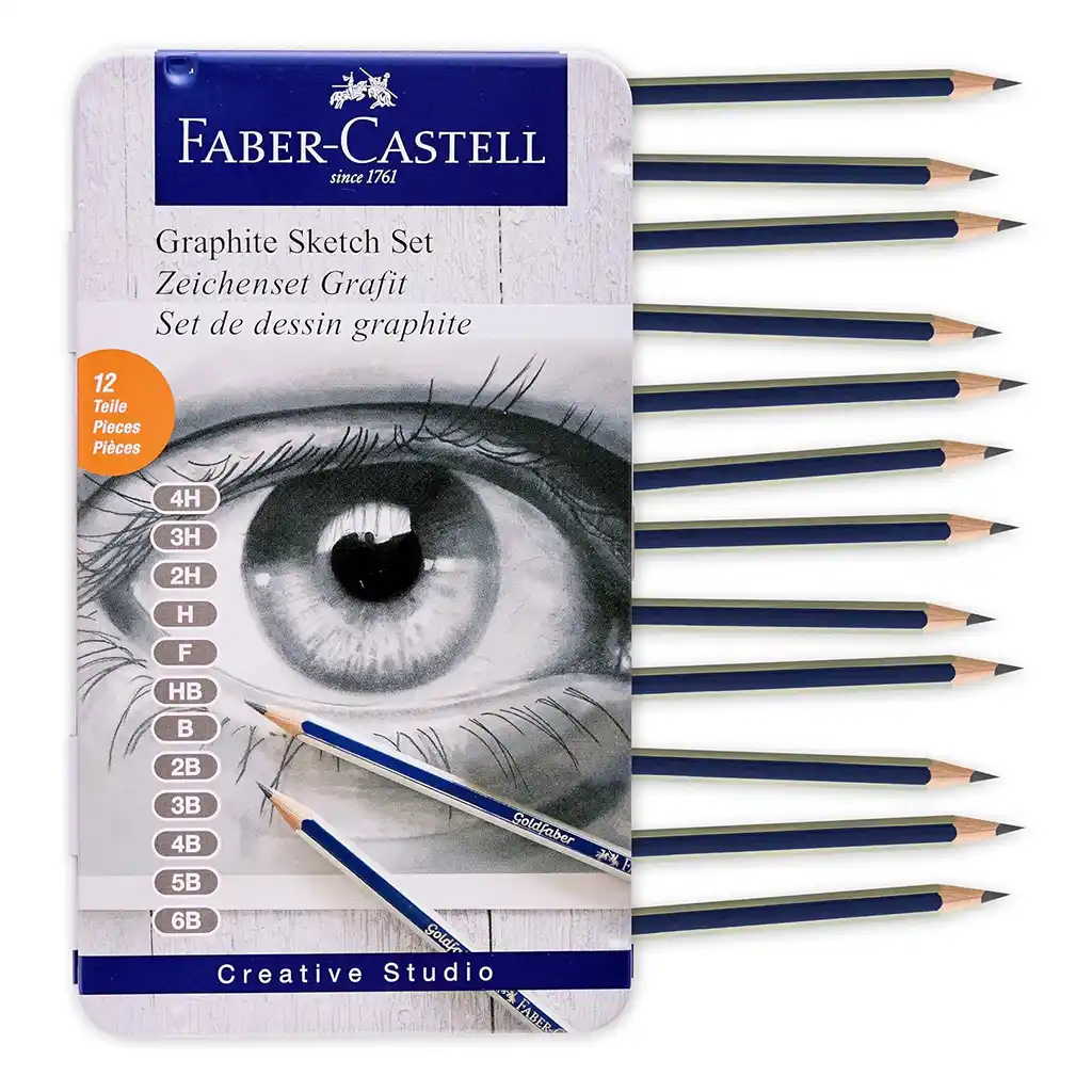 Goldfaber Graphite Sketch Pencil Tin, 12ct