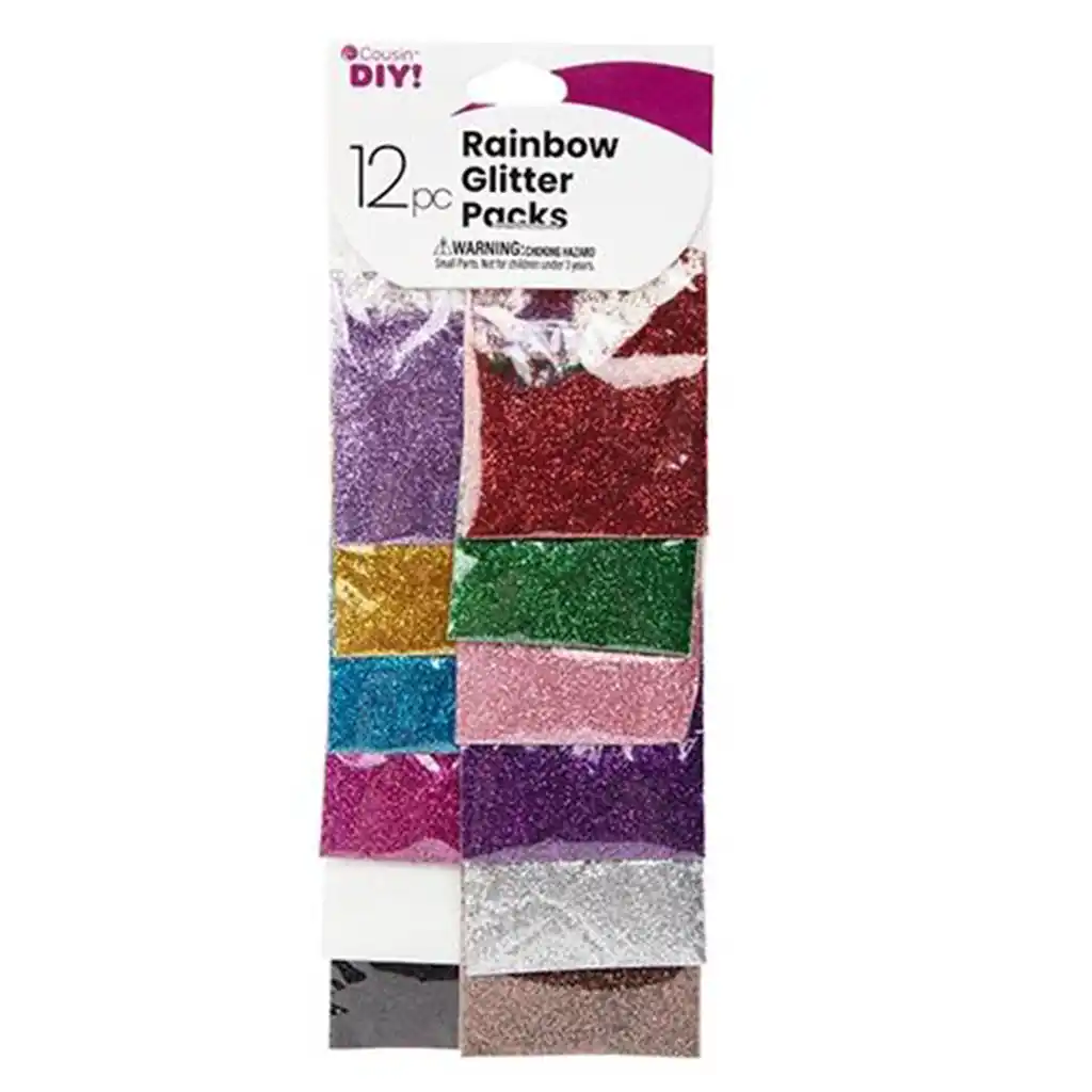 Glitter 12/Pkg, Rainbow