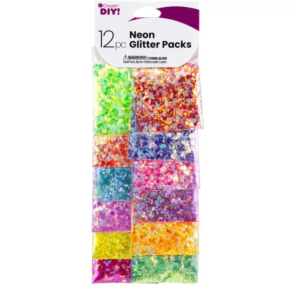 Glitter 12/Pkg Neon