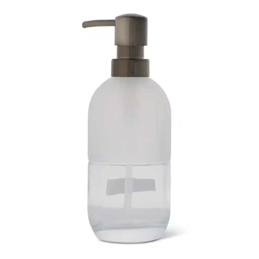 Glass 1/2 Matte, 1/2 Glossy Dispenser, Clear