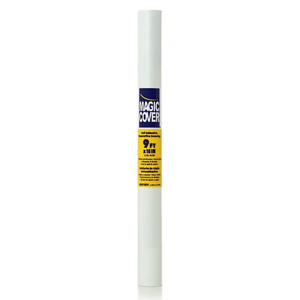 Magic Cover Shelf Liner Solid White 18in x 9ft