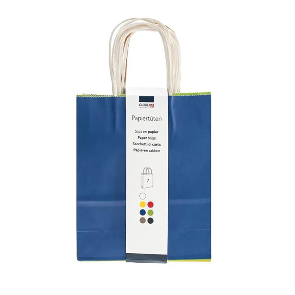 Paper Bag, Cord Handle 18x21x8cm Basic, 7pcs