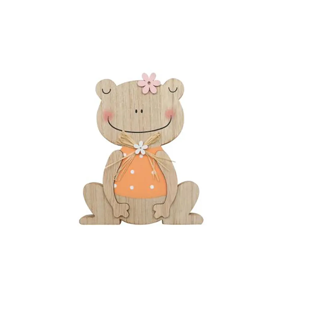 Frog, Mdf, Orange 10x12x2cm