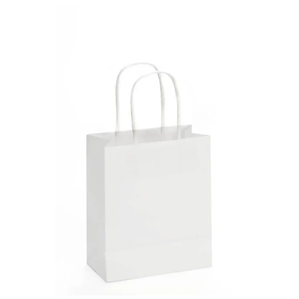 Paper Bag with Cord Handle 15x18cm White