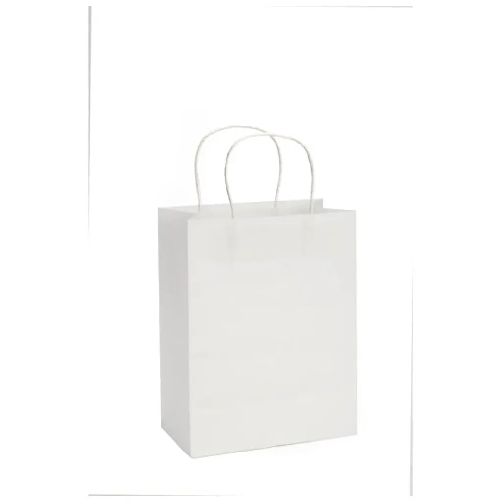 Paper Bag with Cord Handle 21x27cm White