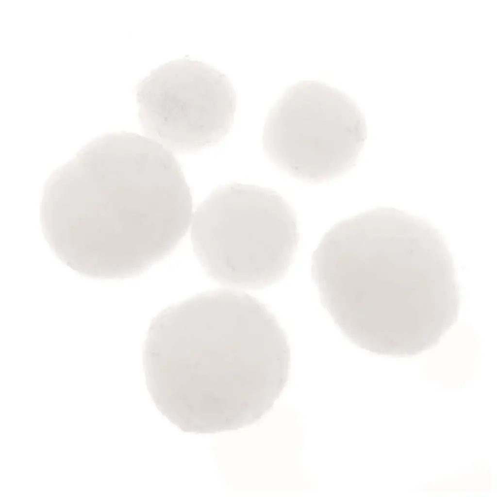 Pompon 15/20mm 70pcs White
