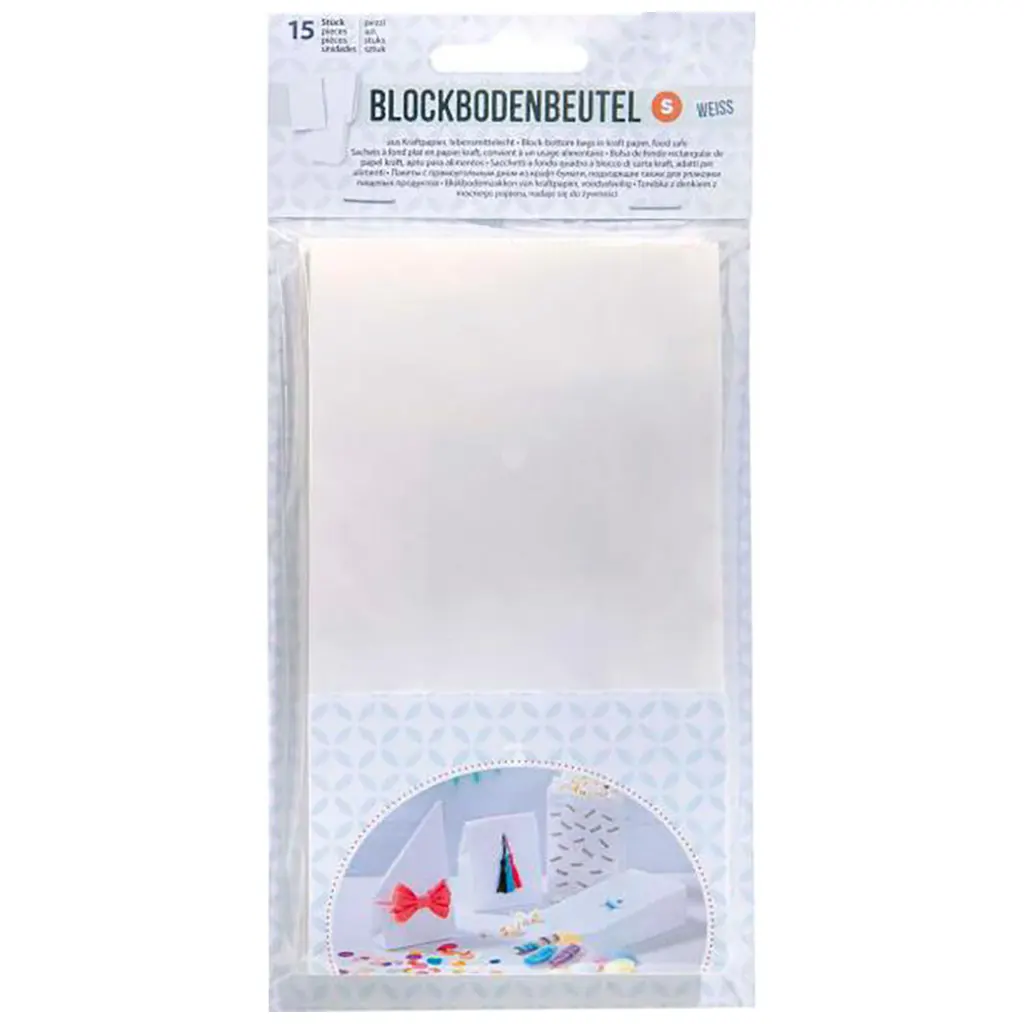 Paper Bags 15pcs 100X55X175mm, Food Safe White