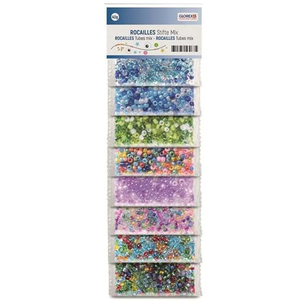 Rocailles/Tubes MixMulticolor 8 Colors, 40g