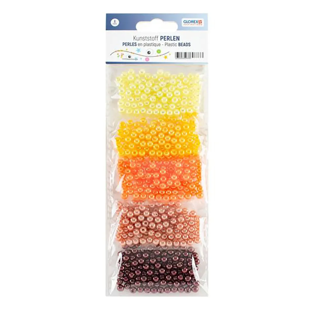 Wax Beads Set 6mm 500pcs, Yellow/Red tones