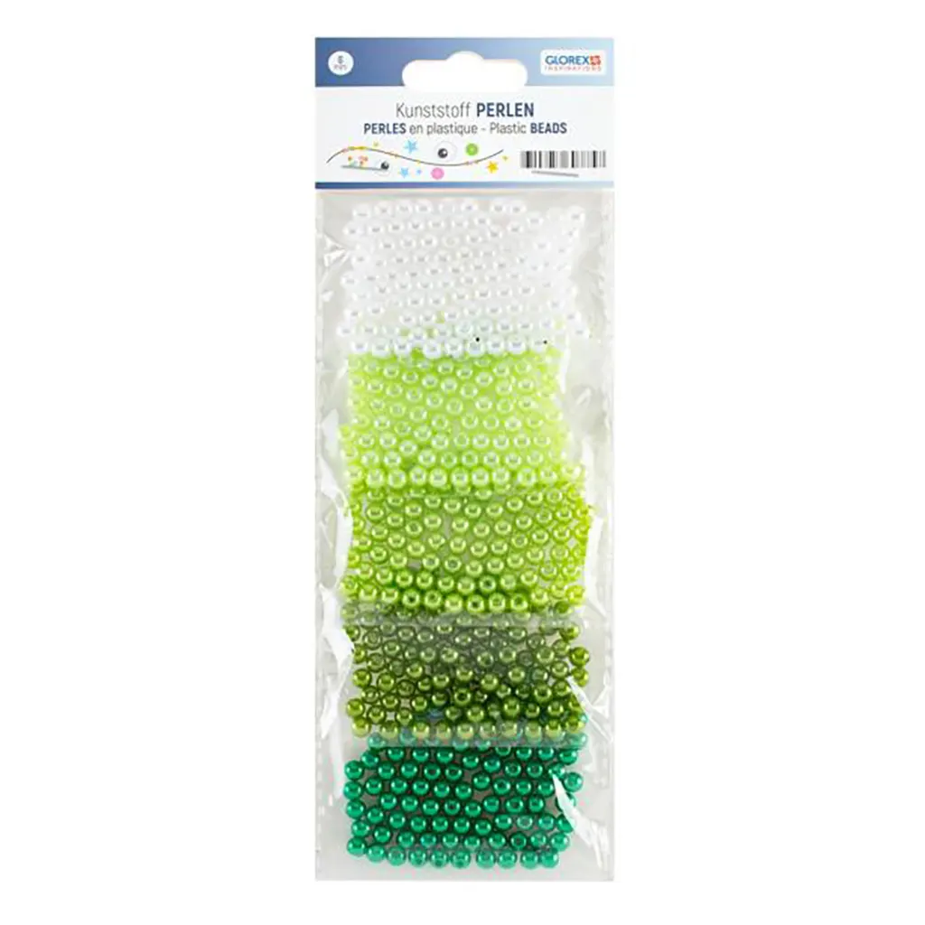 Wax Beads Set 6mm 500pcs, Green tones