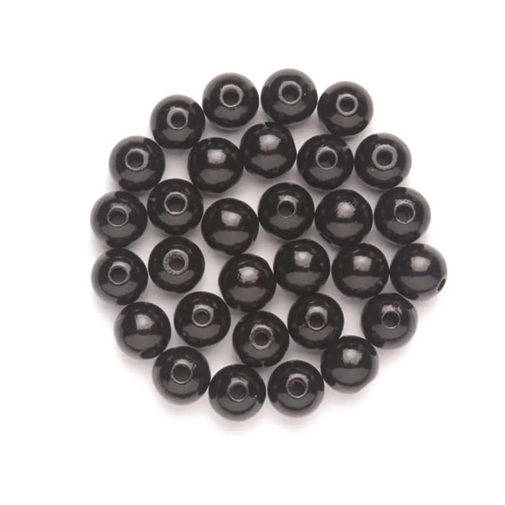 Wooden Beads 6mm 118pcs, Black