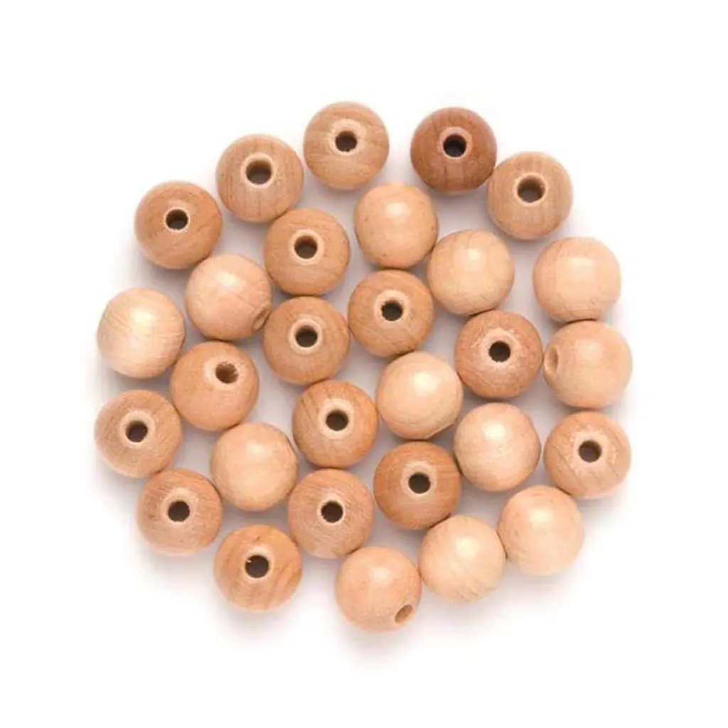 Wooden Beads 8mm 80pcs, Natural