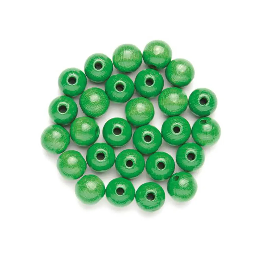 Wooden Beads 12mm 28pcs, Green