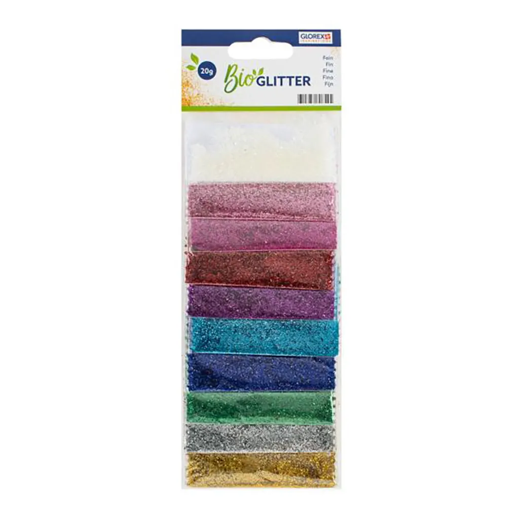 Bio Glitter Fine. 20g 10 Assorted