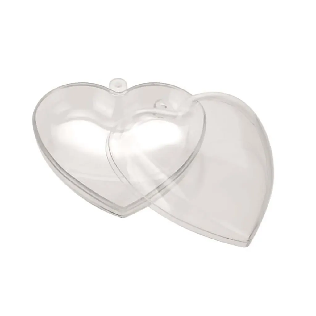 Plastic Heart Transparent 95mm with Label
