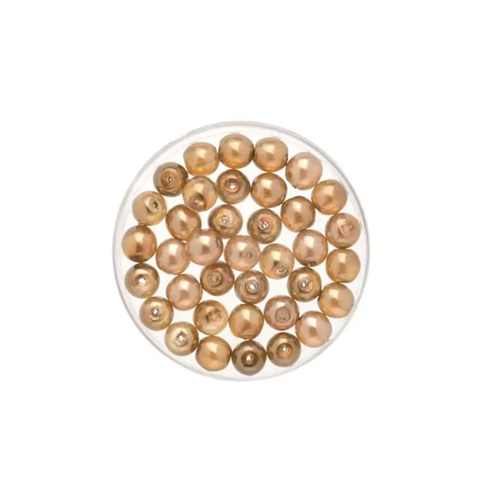 Bohemia Glass Bead 6mm Wax 50pcs, Light Brown