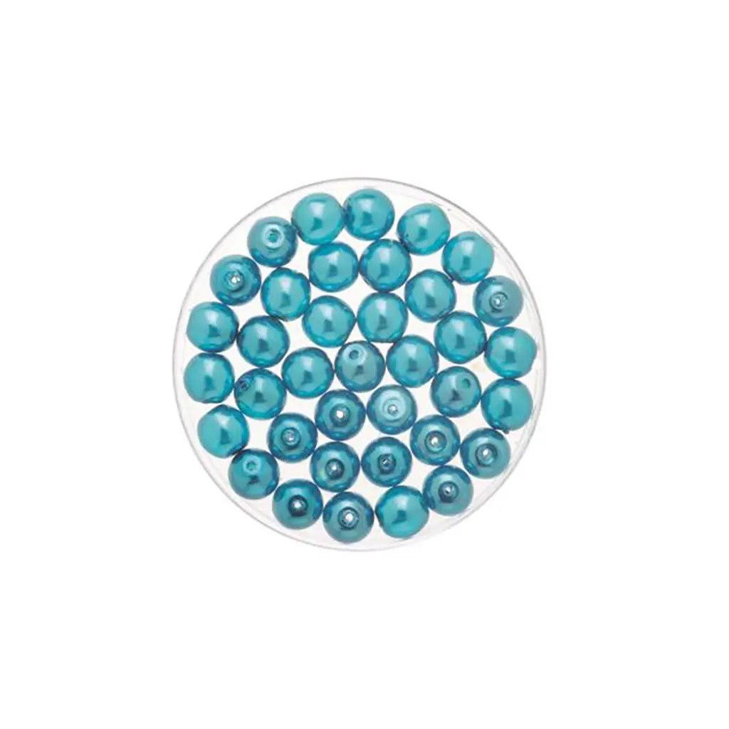 Bohemia Glass Bead 6mm Wax 50pcs, Turquoise