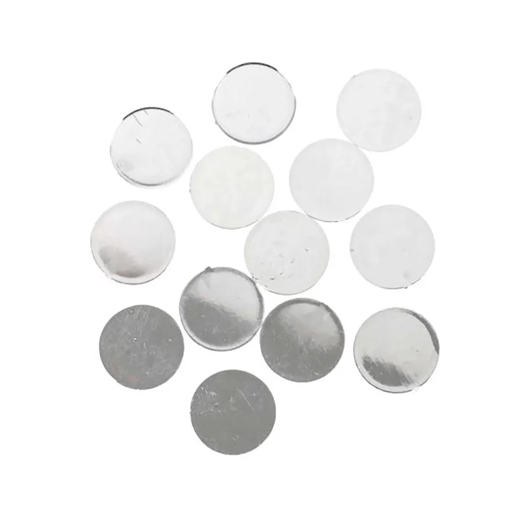 Deco Stones Round Mirror 30pcs Silver