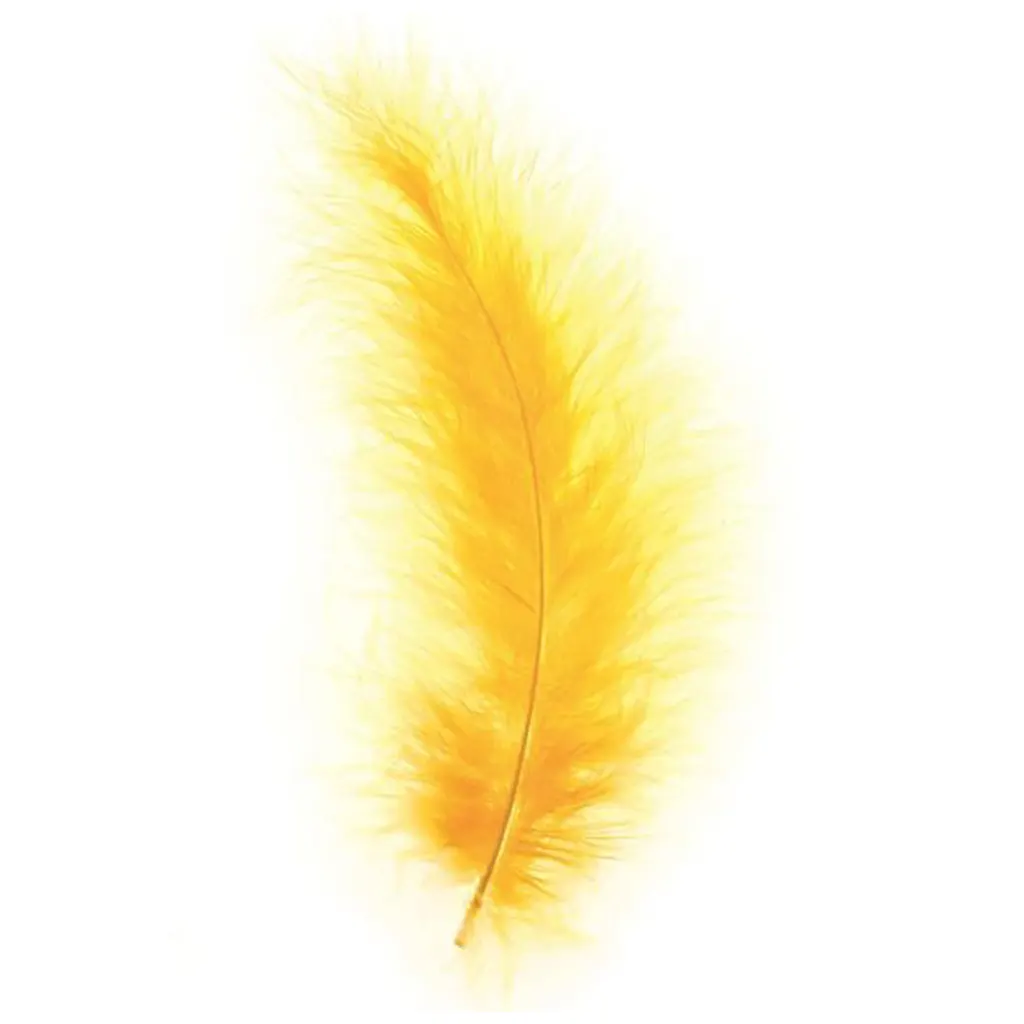 Marabou Feathers 15pcs, Gold Yellow