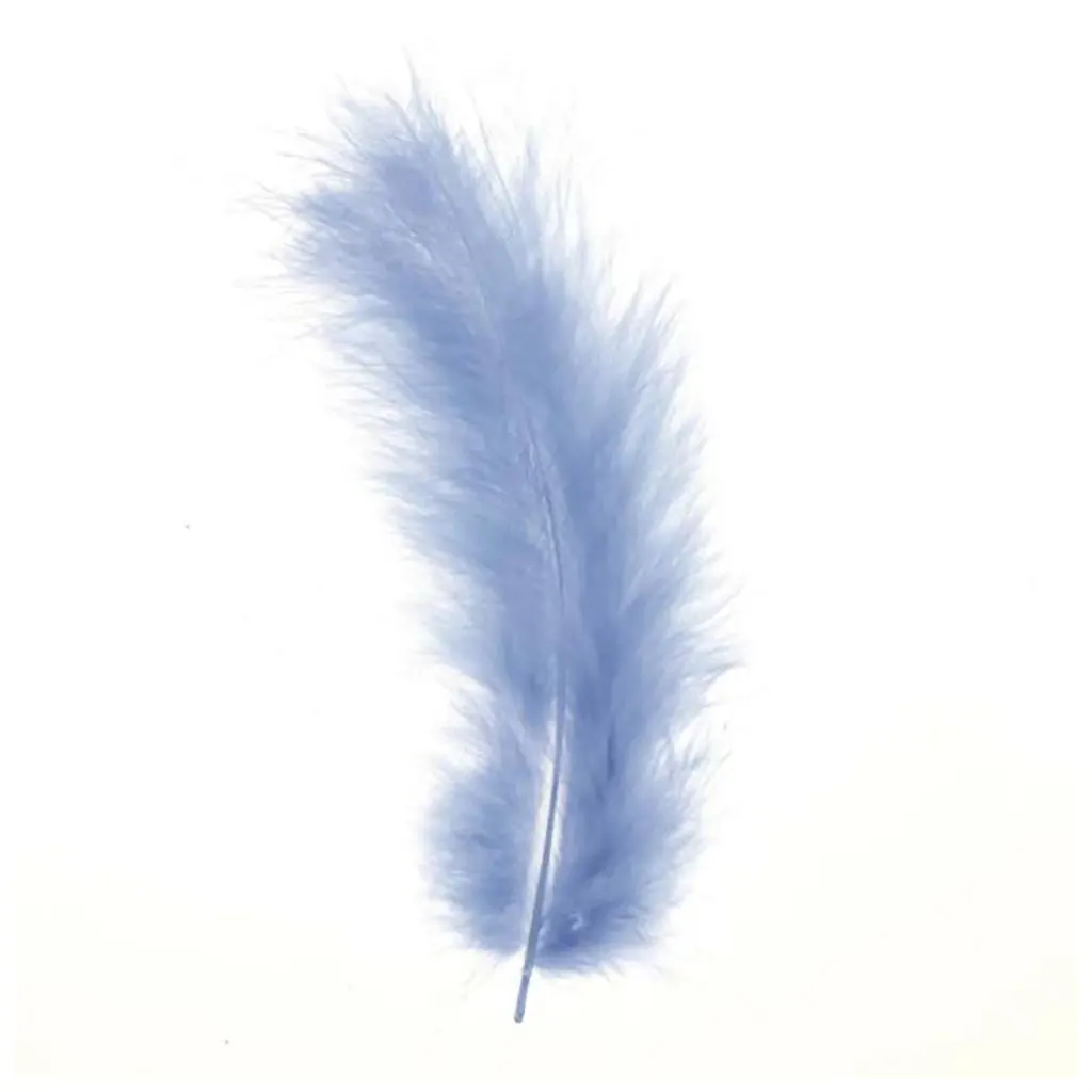 Marabou Feathers 15pcs, Light Blue