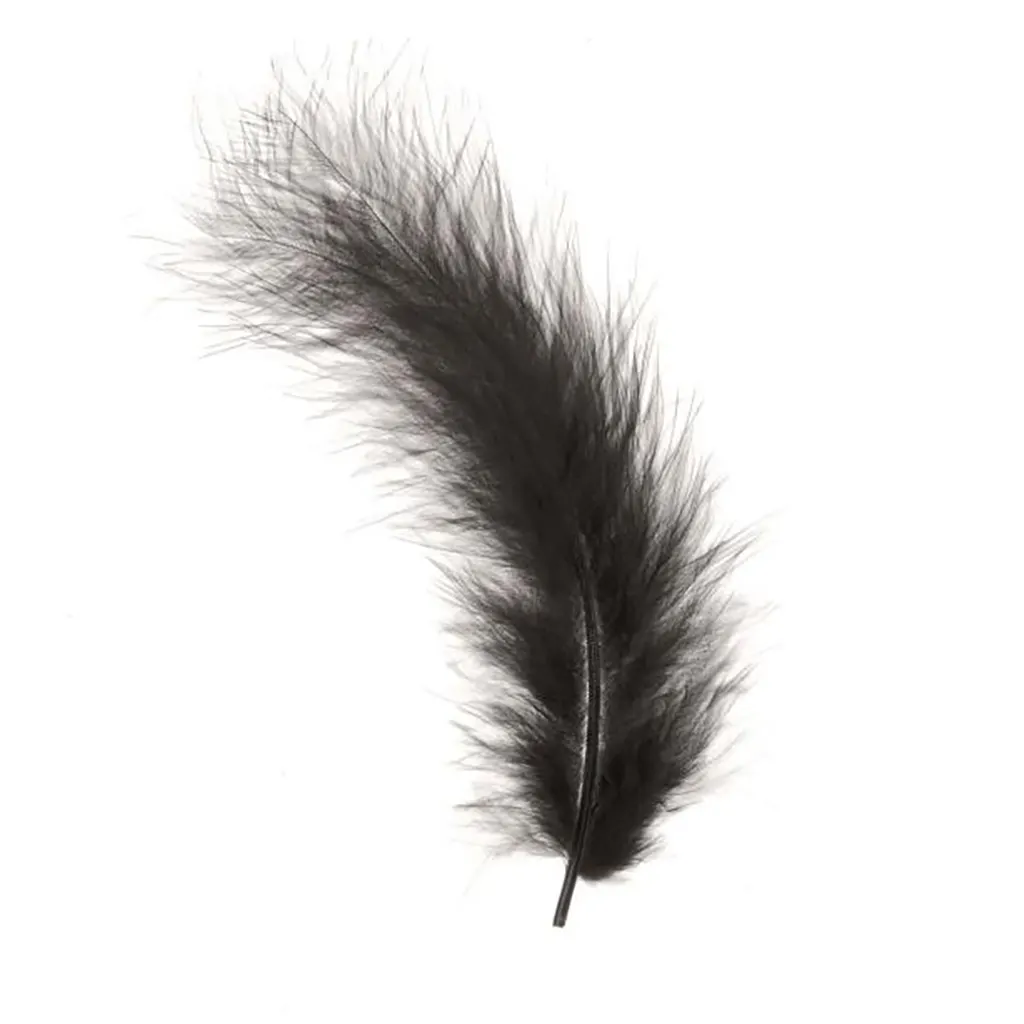 Marabou Feathers 15pcs, Black